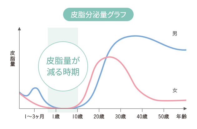 皮脂分泌量グラフ